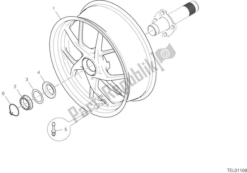 All parts for the Rear Wheel of the Ducati Multistrada 1260 S D-air 2020